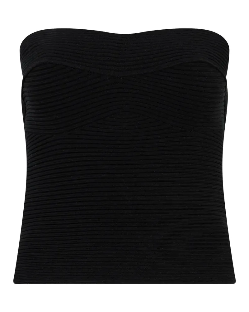 Alberta Ferretti Geripptes Bandeau-Top - Schwarz Schwarz