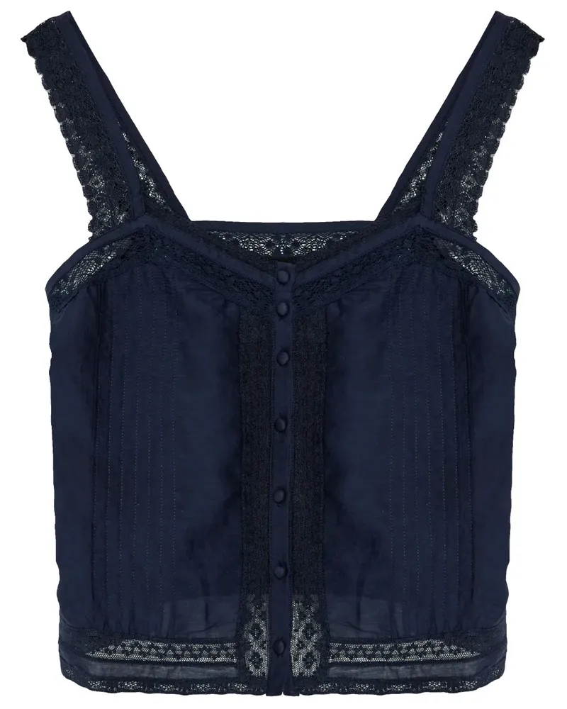 Zadig & Voltaire Top mit Spitzendetails - Blau Blau