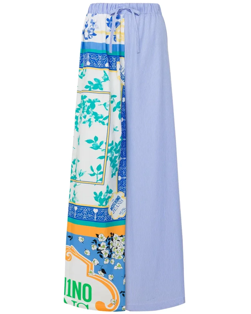 Moschino Weite Hose im Patchwork-Look - Blau Blau