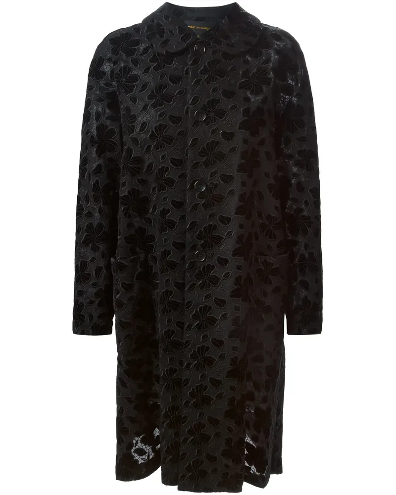 Comme des Garçons Mantel mit Spitzenbesatz - Schwarz Schwarz