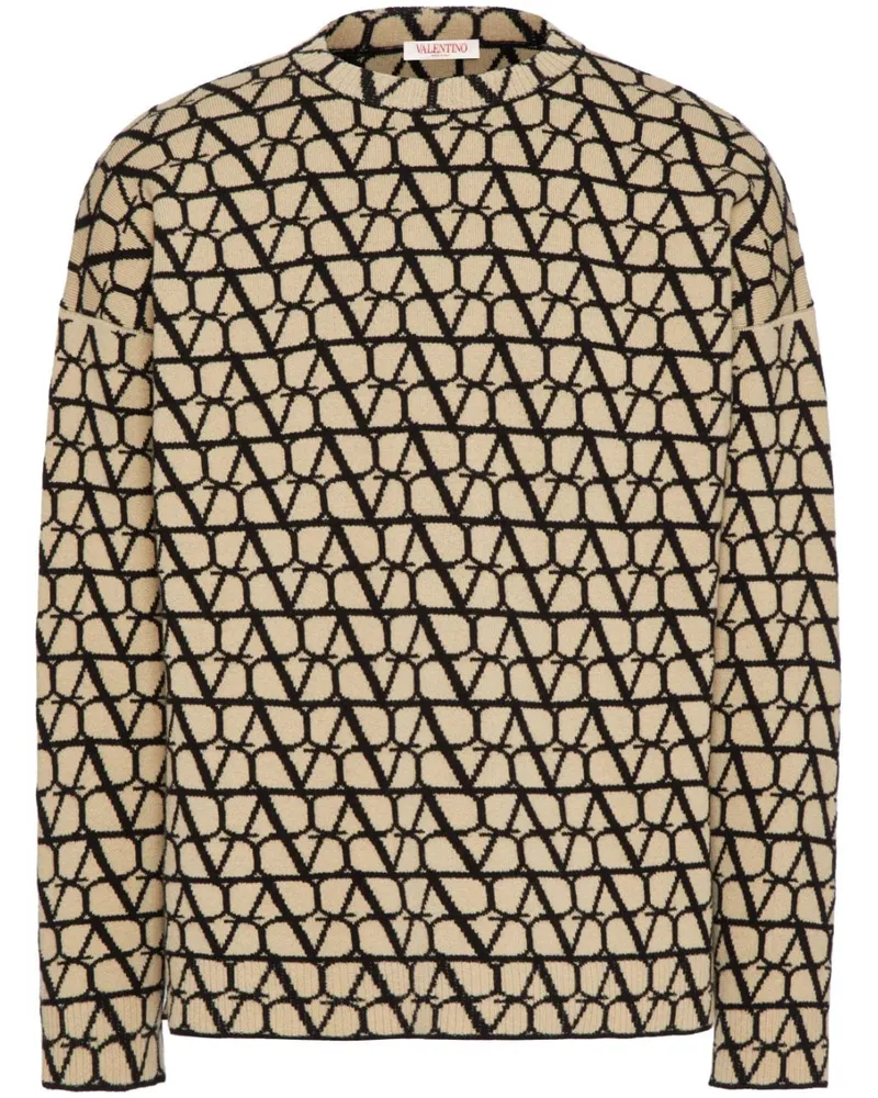 Valentino Garavani Pullover mit Toile Iconographe-Muster Nude