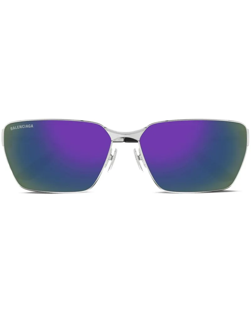 Balenciaga Sonnenbrille mit eckigem Gestell - Silber Silber