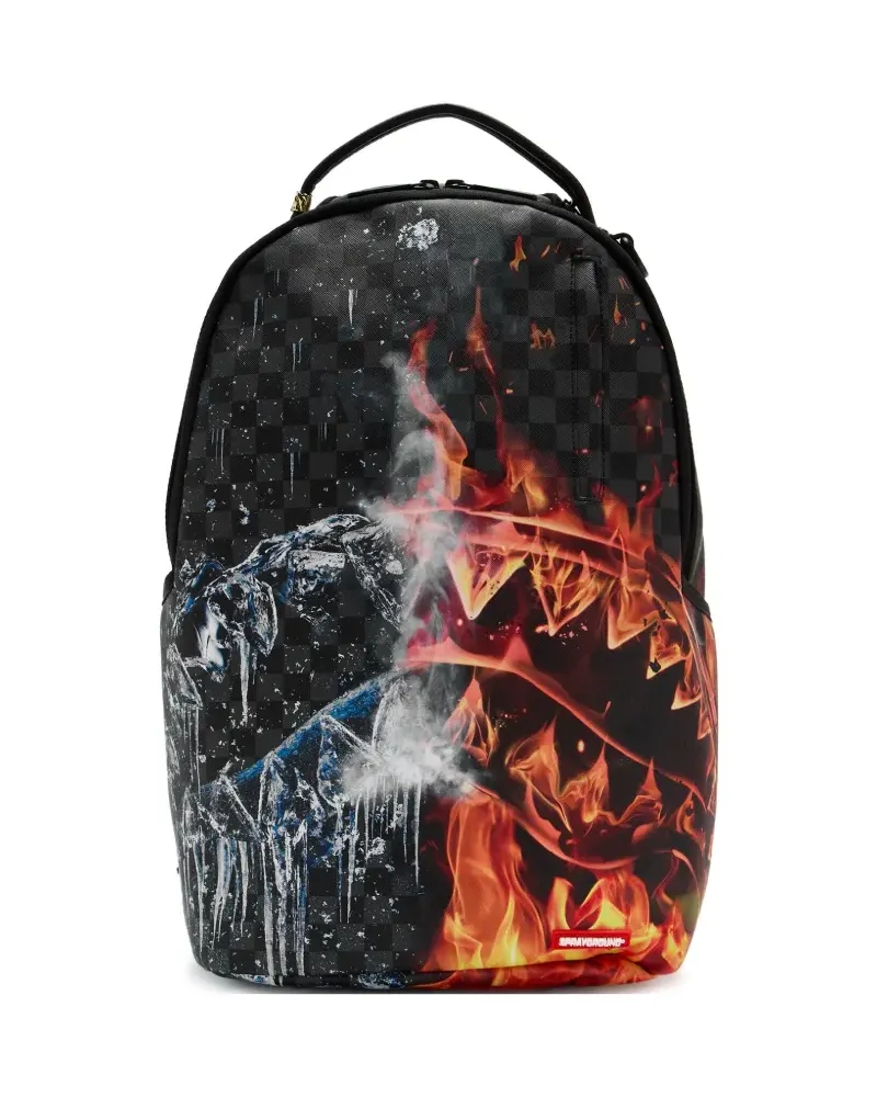 Sprayground Karierter Rucksack mit grafischem Print - Schwarz Schwarz