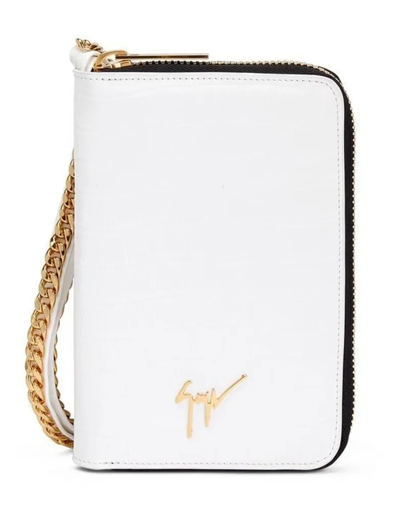Giuseppe Zanotti Clutch mit Kettenriemen - Weiß Weiß