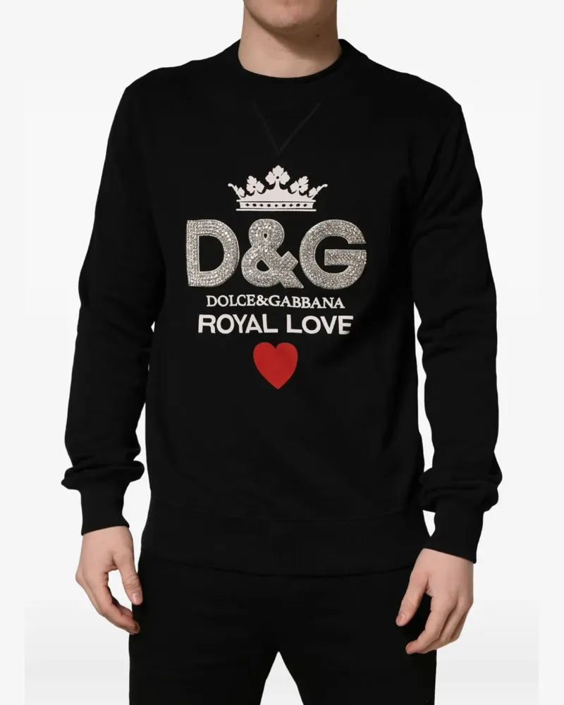 Dolce & Gabbana Verzierter Royal Love Pullover - Schwarz Schwarz