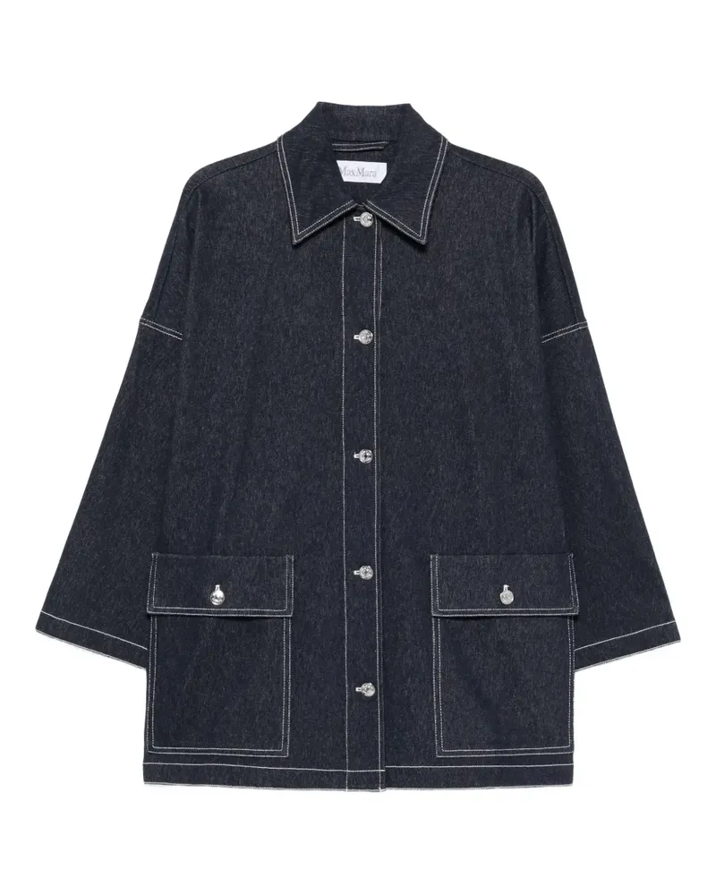 Max Mara Jeanshemd mit Kontrastnähten - Blau Blau