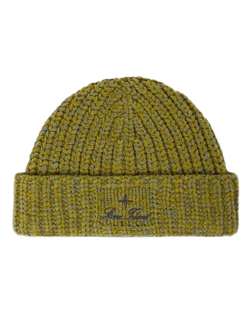 Stone Island Beanie mit Logo-Stickerei - Grün Grün