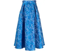 Rock mit Blumen-Print - Blau