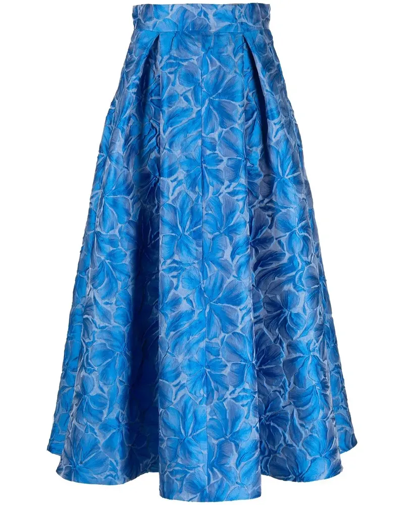 Talbot Runhof Rock mit Blumen-Print - Blau Blau