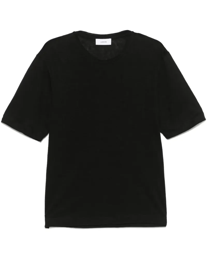 LARDINI T-Shirt aus Leinen Schwarz