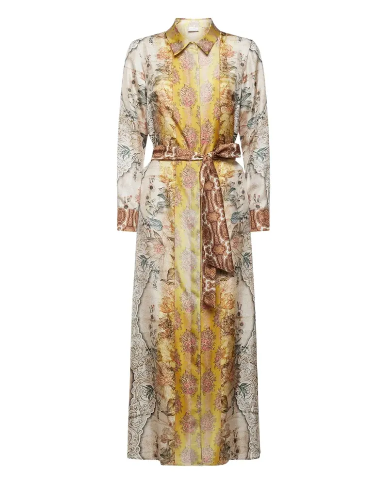 Pierre-Louis Mascia floral-print shirt maxi dress - Nude Nude
