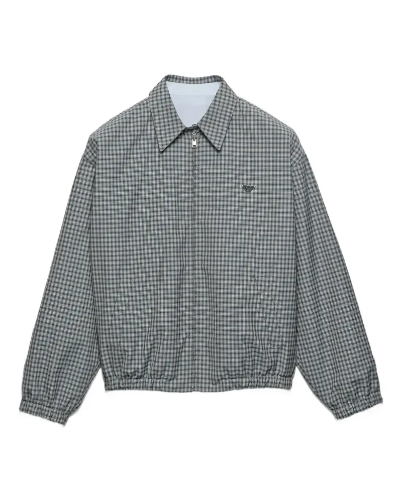 Prada Karierte Popeline-Jacke - Grau Grau