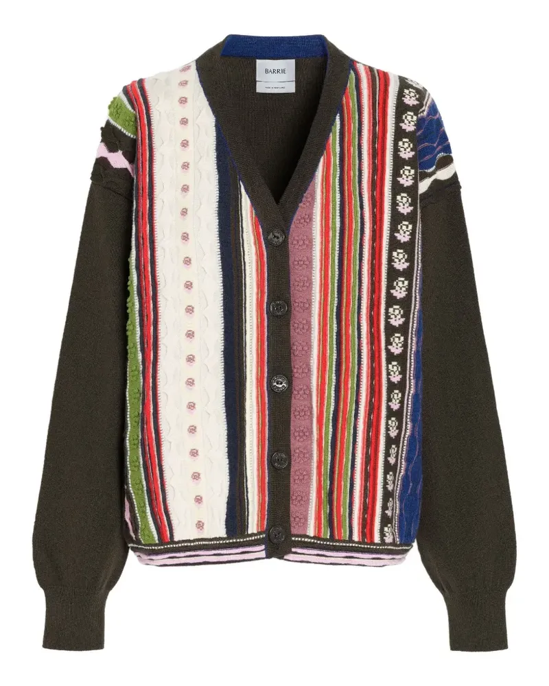 Barrie Gestreifter Cardigan aus Kaschmir - Braun Braun