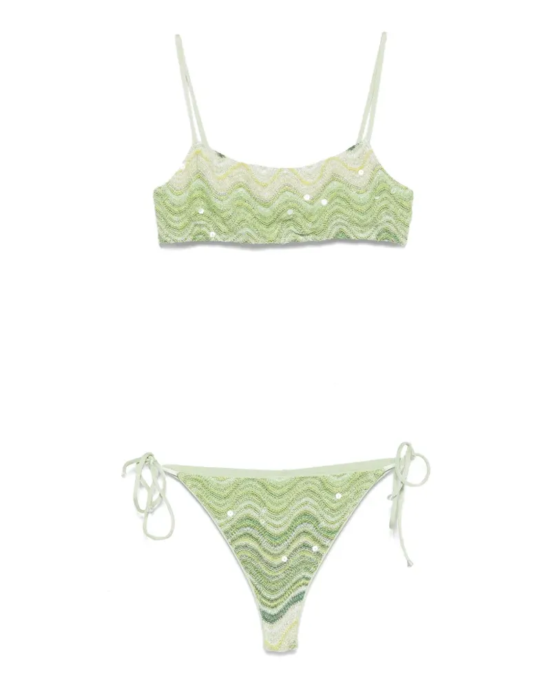 MC2 Saint Barth Sadie Bikini mit Paillettenverzierung - Grün Grün