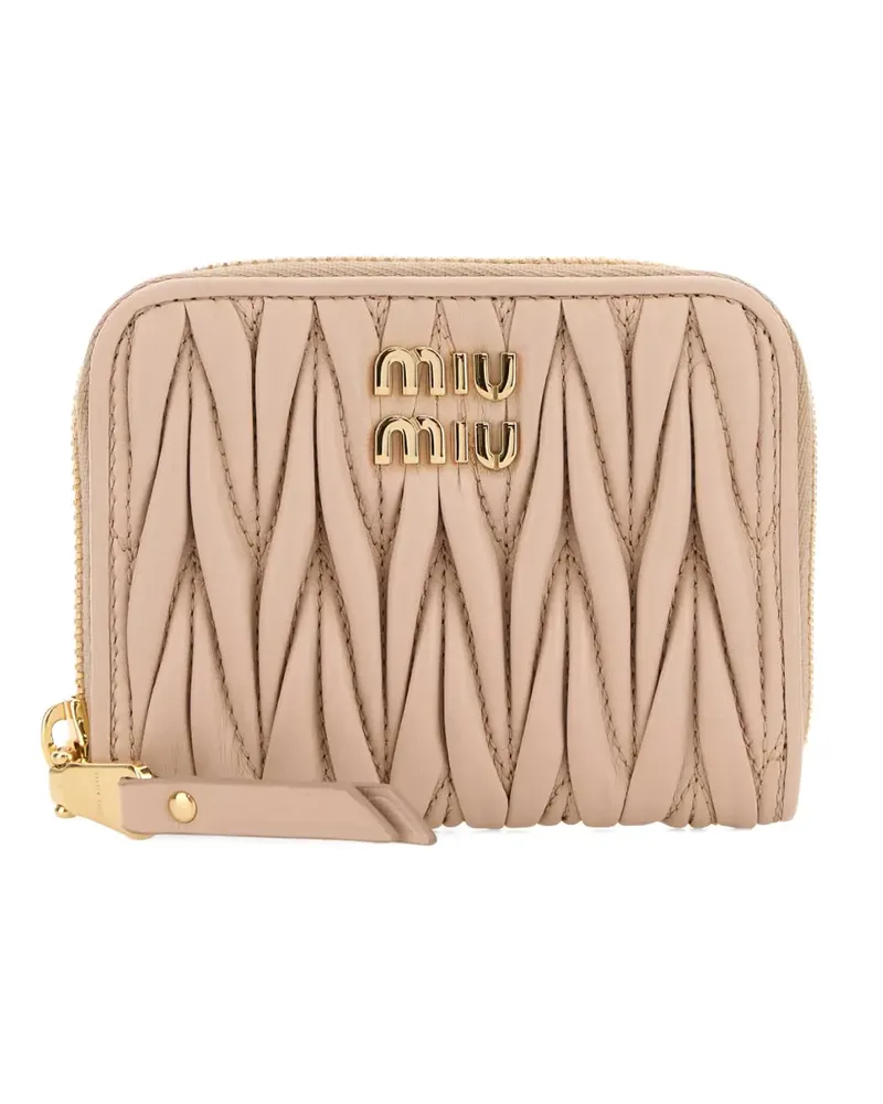 Miu Miu logo-lettering leather wallet - Rosa Rosa