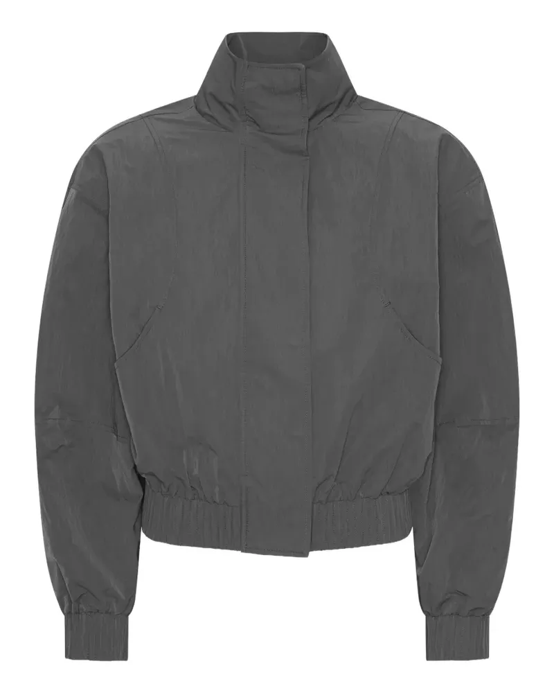 ROTATE Birger Christensen Gerippte Jacke mit Rollkragen - Grau Grau
