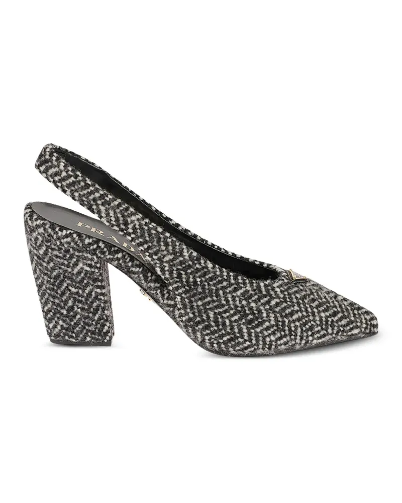 Prada Chevron Slingback-Pumps - Schwarz Schwarz