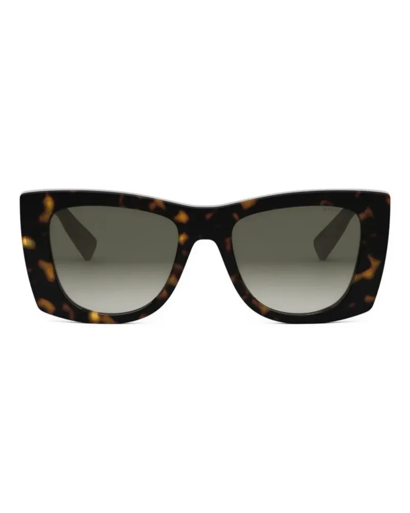 Bulgari Sonnenbrille mit eckigem Gestell - Braun Braun