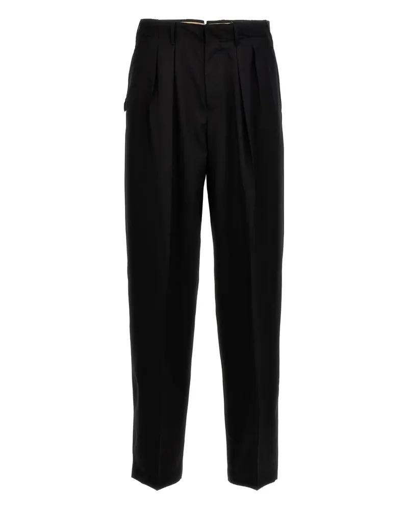 PT TORINO Bundfaltenhose mit Anhänger-Detail - Schwarz Schwarz