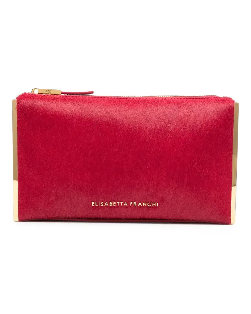 Elisabetta Franchi calf-hair logo-lettering tote bag - Rot Rot
