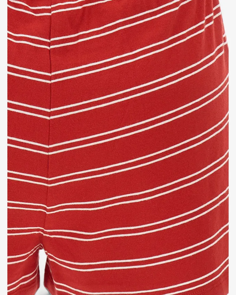 SPORTY & RICH striped embroidered-logo shorts - Rot Rot