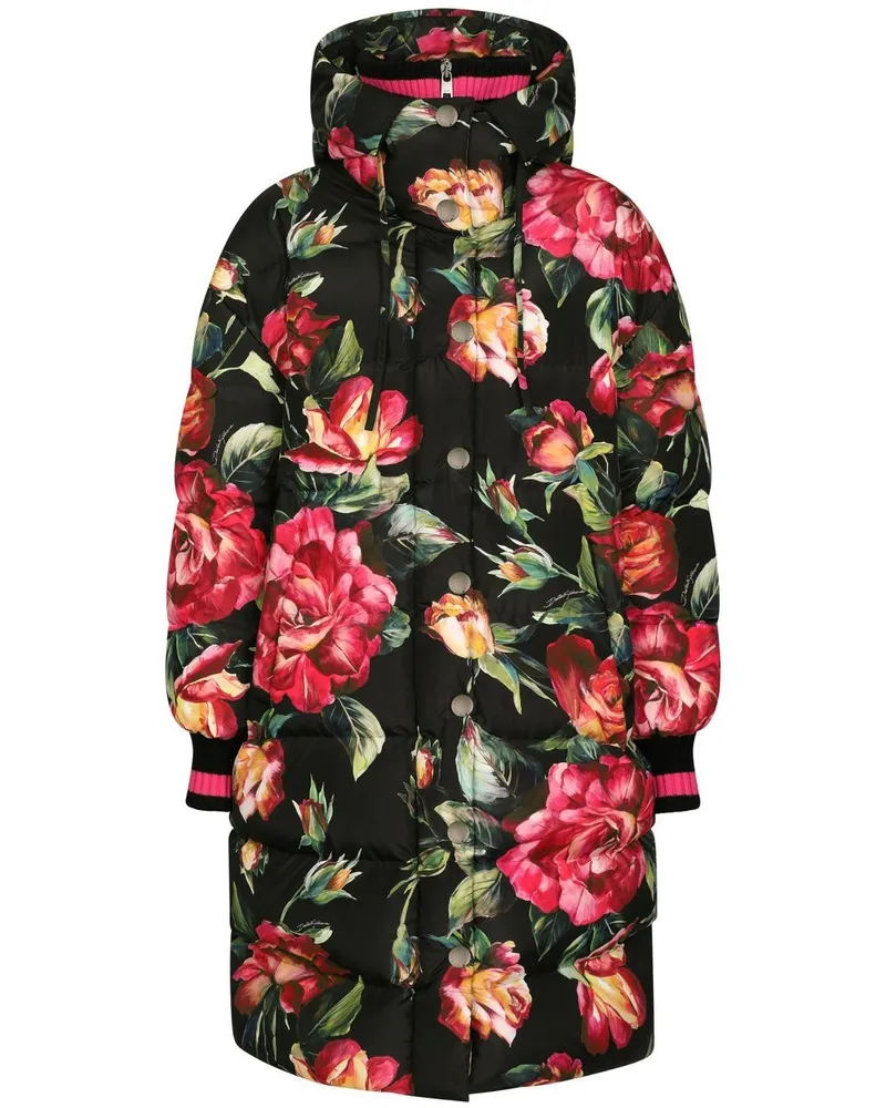 Dolce & Gabbana Daunenjacke mit Print - Schwarz Schwarz