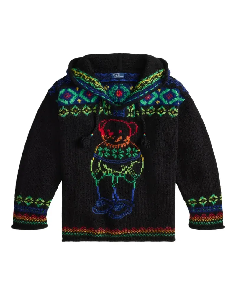 Ralph Lauren Kapuzenpullover mit Bären-Intarsie - Schwarz Schwarz