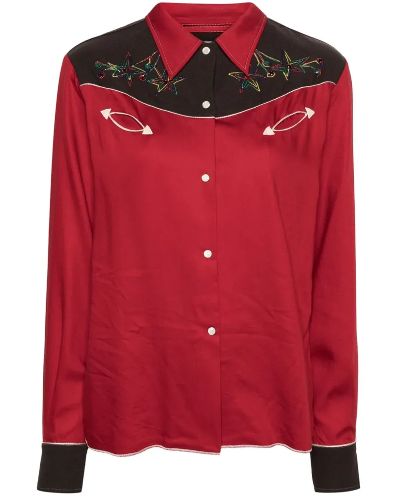 BODE Jumper Western Hemd mit Stern-Stickerei - Rot Rot
