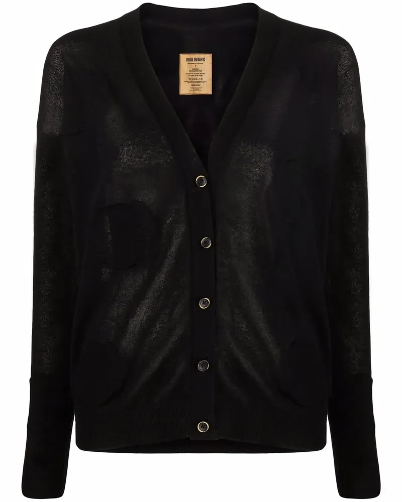 Uma Wang Cardigan mit Polka Dots - Schwarz Schwarz