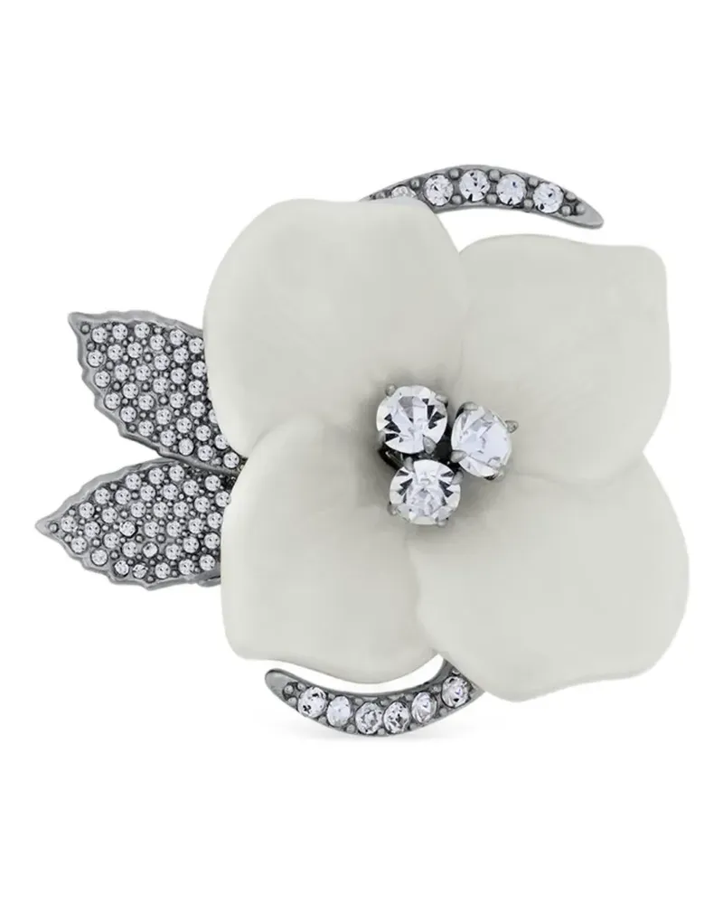 Oscar de la Renta Pearl Blossom Haarspange in Blumenform - Silber Silber