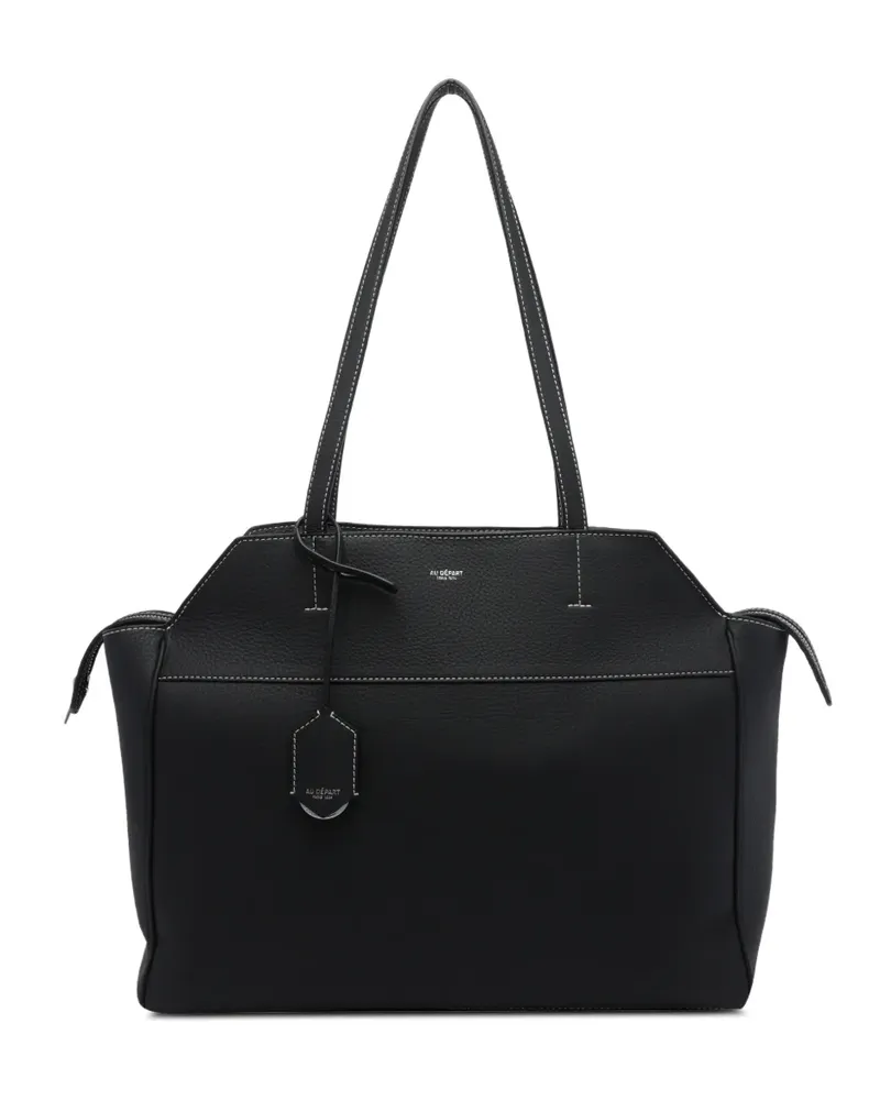 AU DÉPART Cité leather tote bag - Schwarz Schwarz