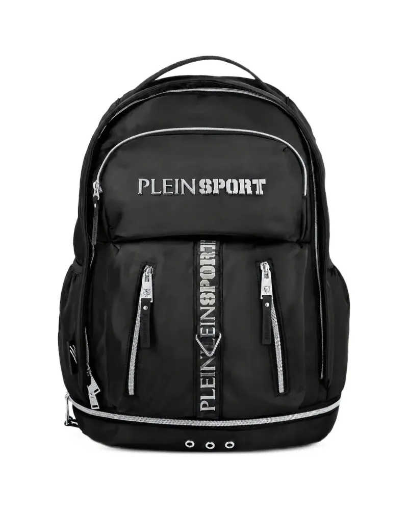 Philipp Plein Rucksack mit Logo-Schild - Schwarz Schwarz