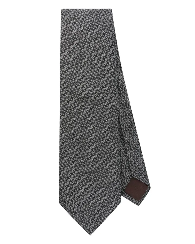 Canali Texturierte Krawatte - Grau Grau