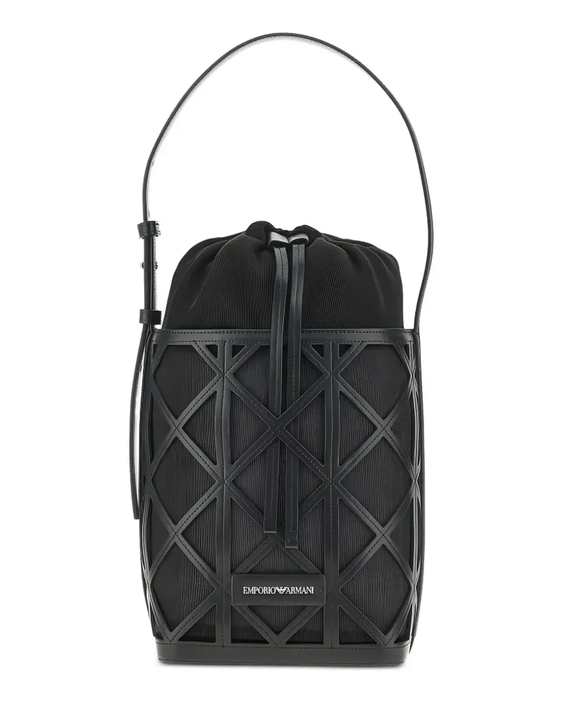 Emporio Armani Geometrische Beuteltasche - Schwarz Schwarz