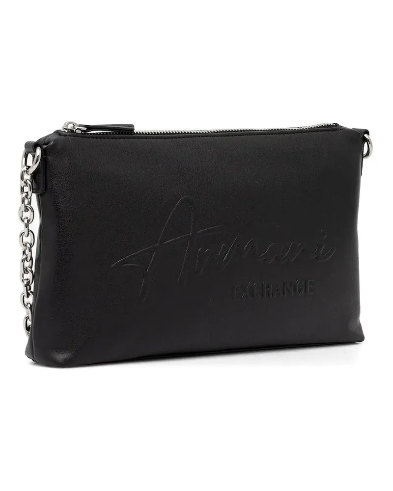 Armani Exchange Schultertasche mit Logo-Prägung - Schwarz Schwarz