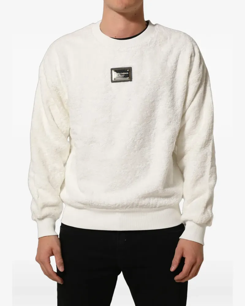 Dolce & Gabbana Sweatshirt mit Logo-Schild - Weiß Weiß