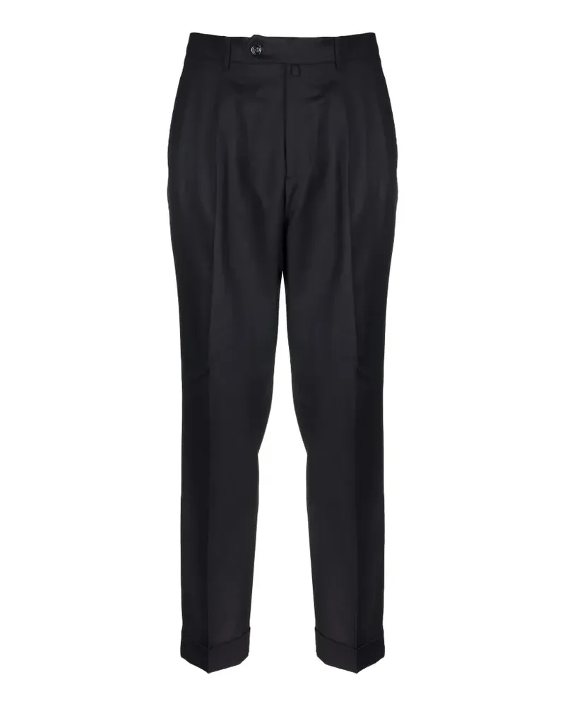 Berwich Negroni pleated turn-up trousers - Schwarz Schwarz