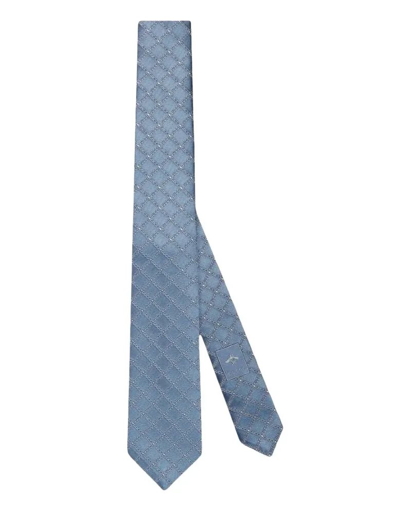 Gucci Seidenkrawatte mit Gittermuster - Blau Blau