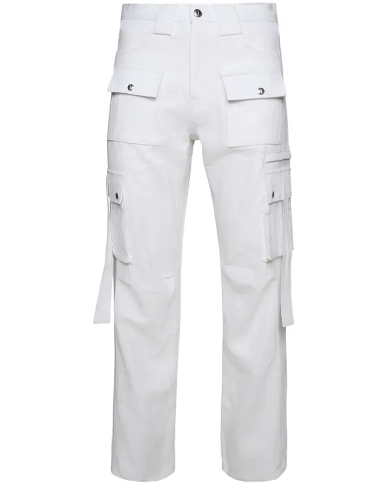 RHUDE Amaro Cargohose aus Leinen - Weiß Weiß