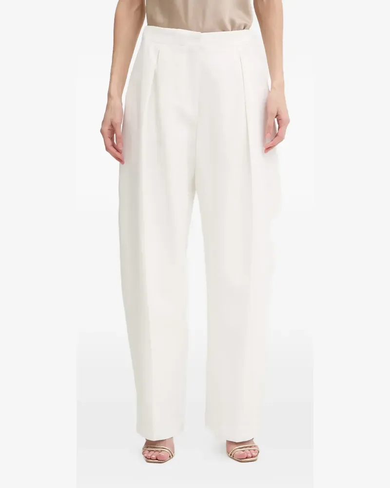 Karl Lagerfeld Wide-Leg-Hose mit Bundfalten - Weiß Weiß