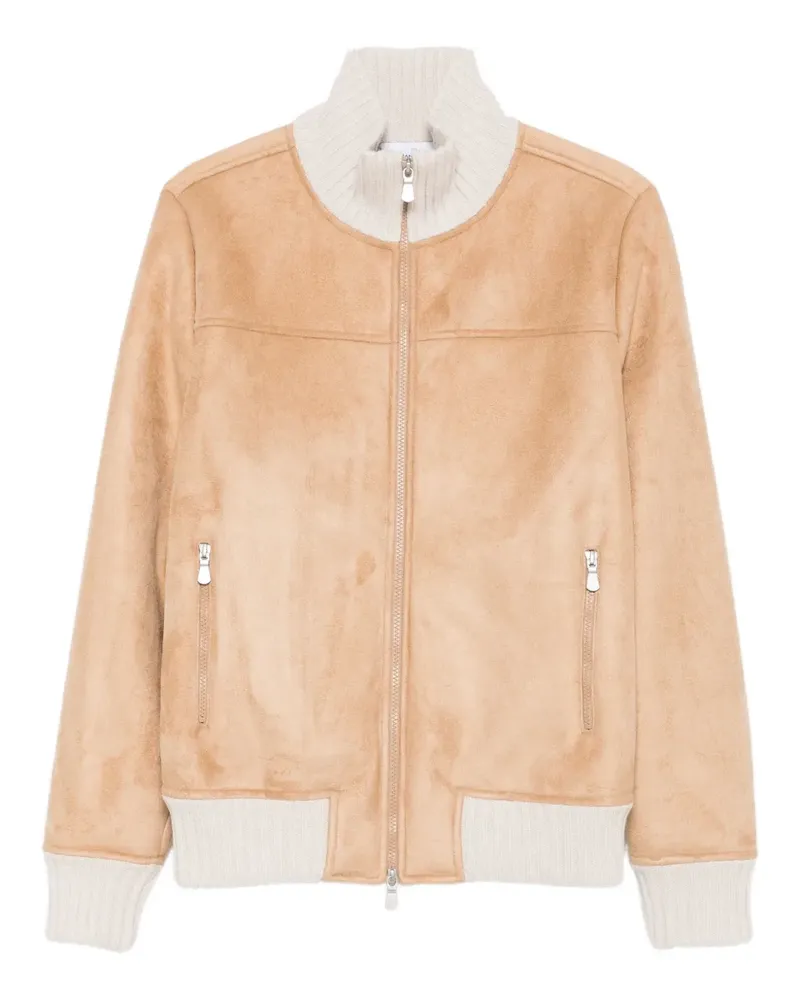 Gran Sasso Wildlederjacke mit gerippten Details - Braun Braun