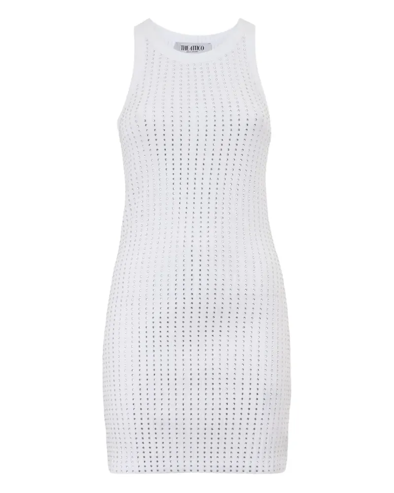ATTICO T-Shirtkleid mit Kristallverzierung - Weiß Weiß