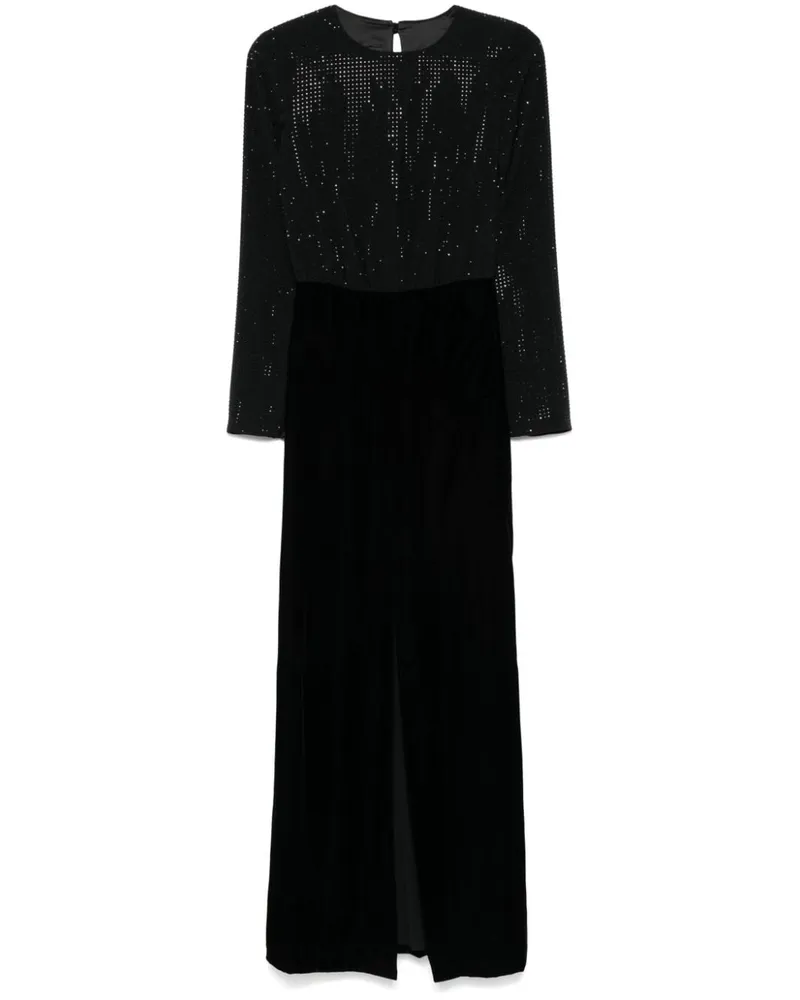 Emporio Armani Maxikleid mit Strass - Schwarz Schwarz