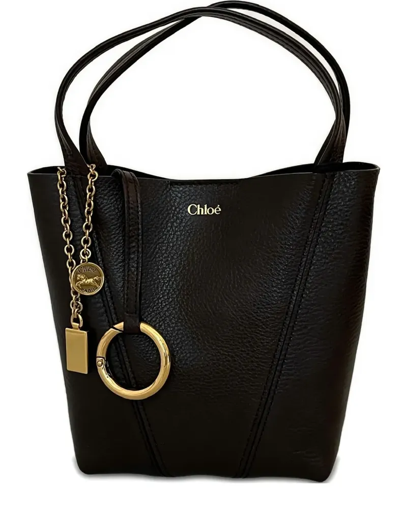 Chloé leather-trimmed chain-detail shoulder bag - Schwarz Schwarz