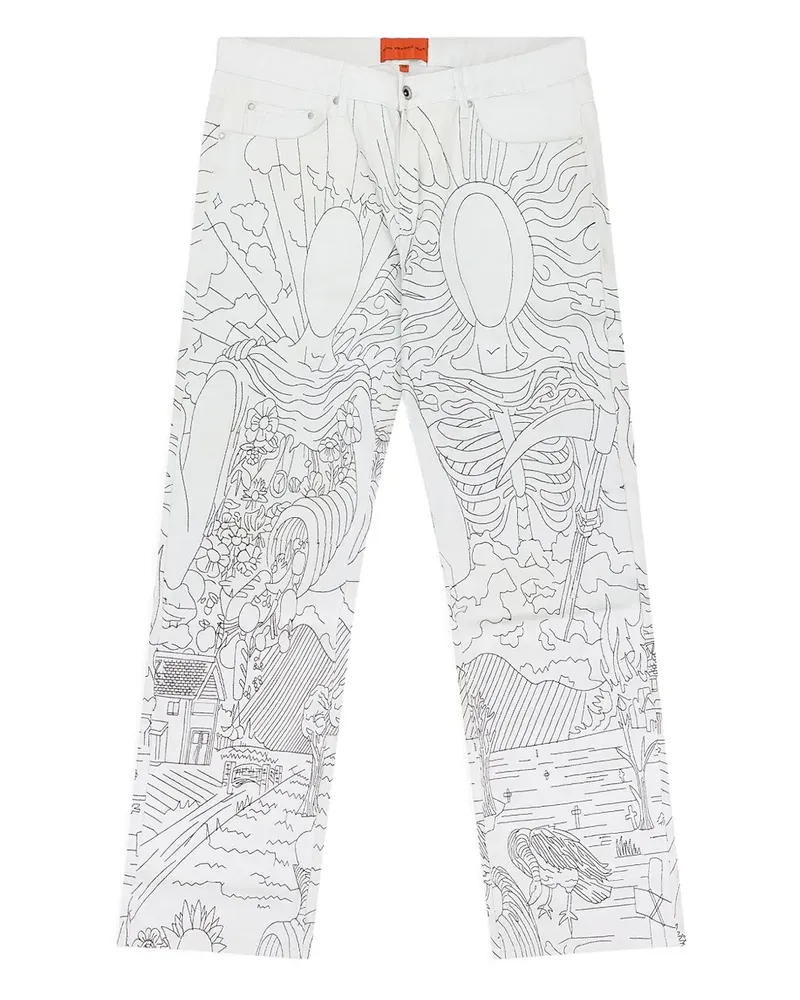 WHO DECIDES WAR Duality Straight-Leg-Jeans - Weiß Weiß