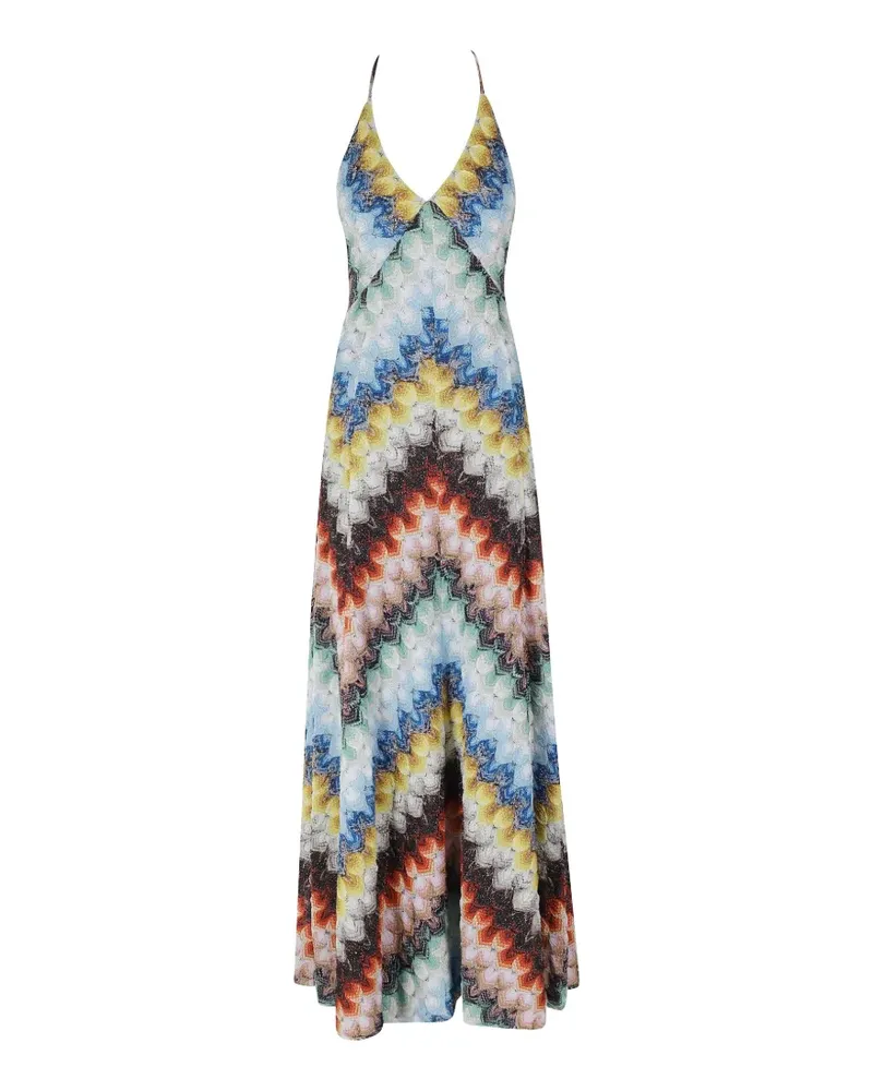 Missoni halterneck maxi dress - Blau Blau