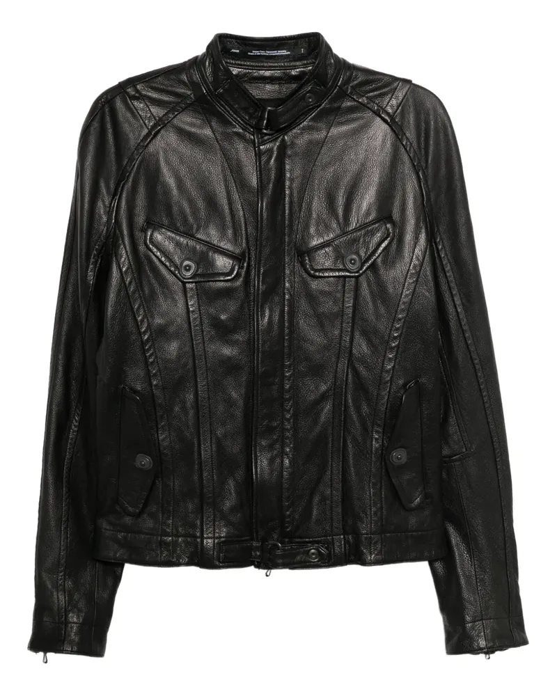 Julius Klassische Lederjacke - Schwarz Schwarz