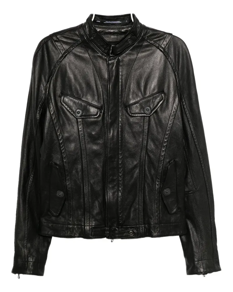 Julius Klassische Lederjacke - Schwarz Schwarz