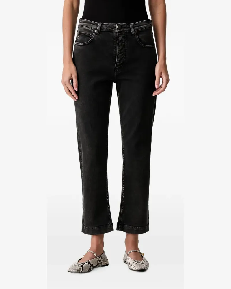 Pinko Love Birds-embroidered jeans - Schwarz Schwarz
