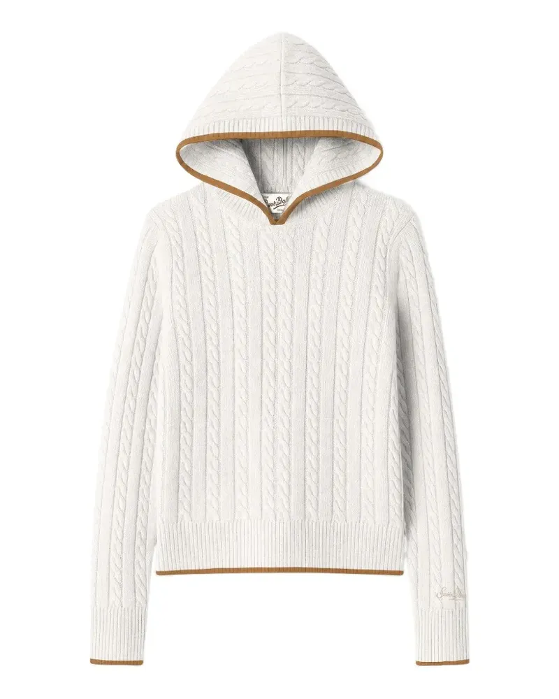 MC2 Saint Barth Hoodie mit Zopfmuster - Nude Nude